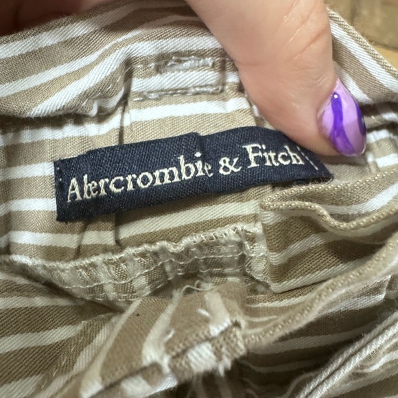 Abercrombie & Fitch Tan and White Paperbag Belted Mini Skirt - Picture 4 of 4